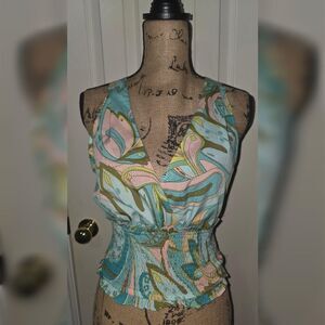 MILK & HONEY Y2K PAISLEY HALTER TOP - SIZE XS